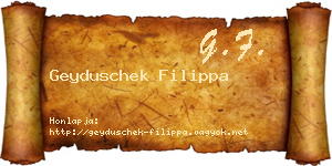 Geyduschek Filippa névjegykártya